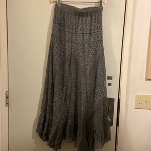 Charcoal grey lace solitaire maxi skirt